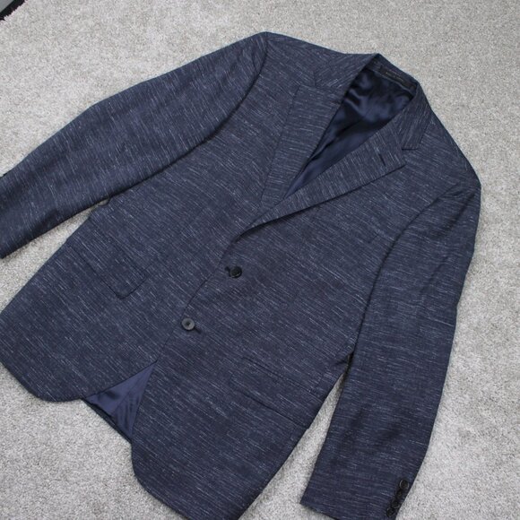 BOSS Hugo Boss Johnstons/Lenon Sports Jacket Mens 40R Blue Wool Regular Fit - Picture 4 of 16